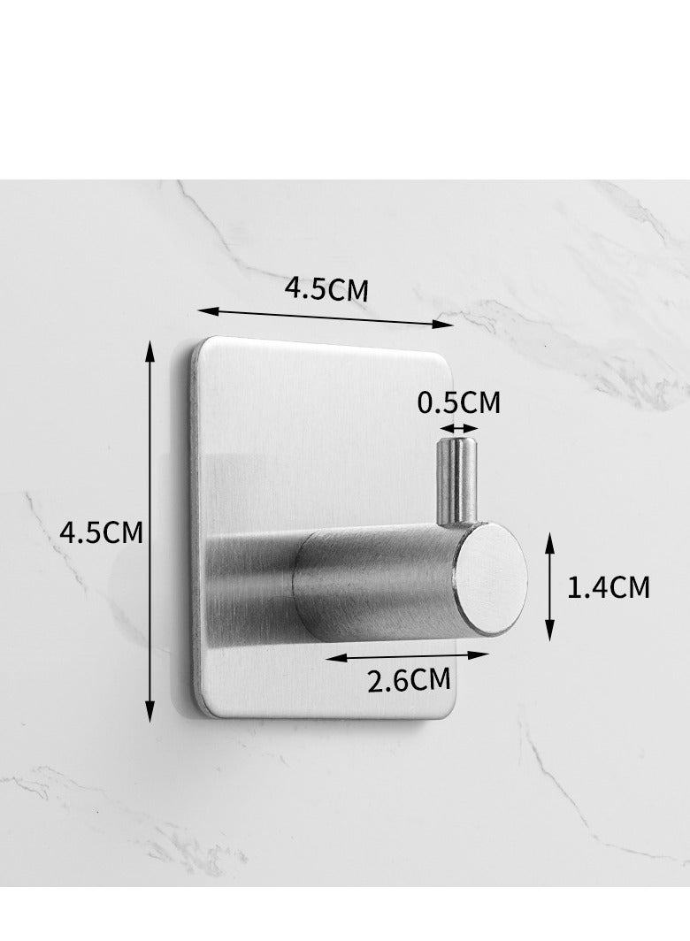 Adhesive Hooks Heavy Duty Wall Hooks Waterproof Stainless Steel Hooks for Hanging Coat, Hat,Towel Robe Hook Rack Wall Mount- Bathroom and Bedroom - Image 2